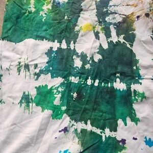 Tie dyed spaghetti strap tee. Green and white colors by me.